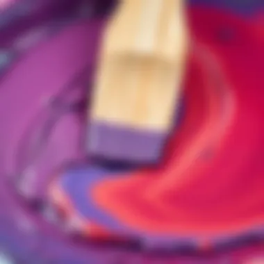 Detailed view of mixing purple hues