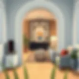 Elegant entrance decor with modern furnishings