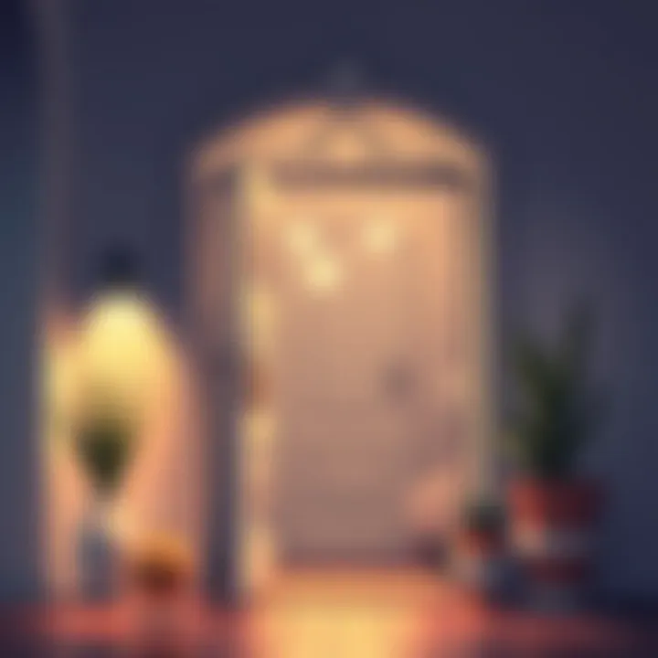 Warm lighting enhancing the entrance ambiance