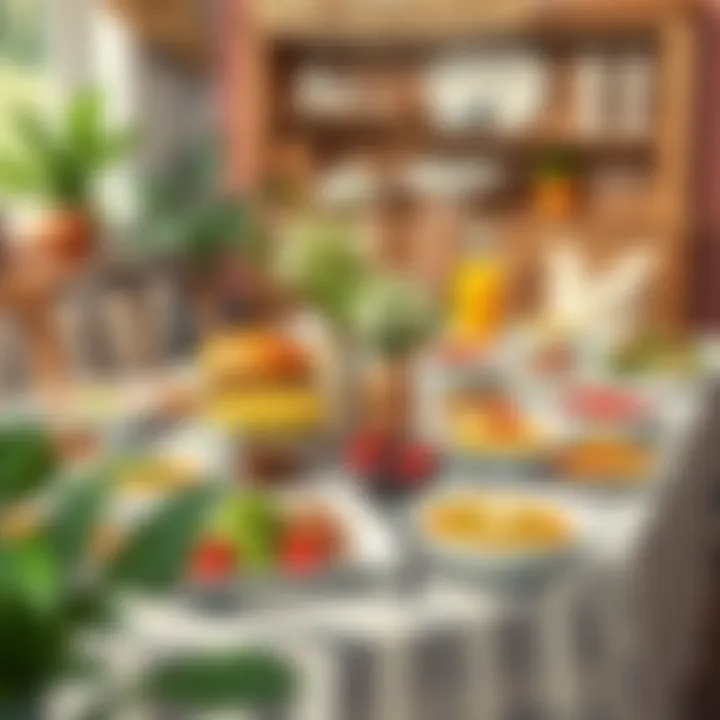 Elegant Brunch Display A stunning brunch table setup with various dishes