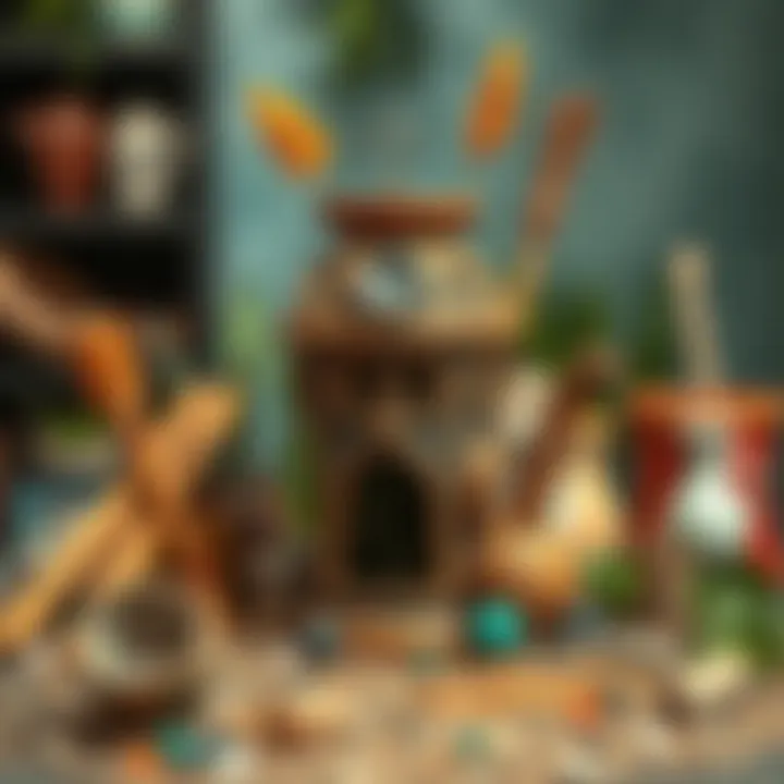 Artistic display of recycled materials