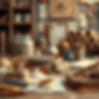 Artistic Materials for Wall Art An array of artistic materials ready for creating wall art