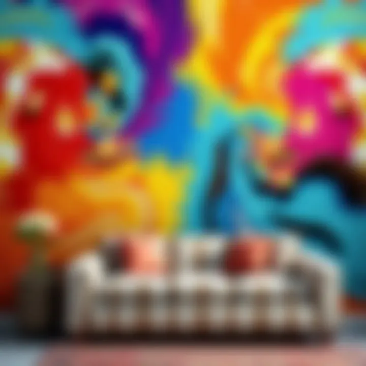 Dynamic Asymmetrical Art Dynamic asymmetrical wall painting with vibrant colors