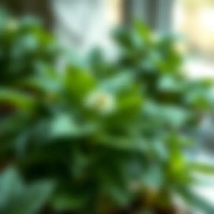 Healthy Atatürk flower plant with lush green leaves