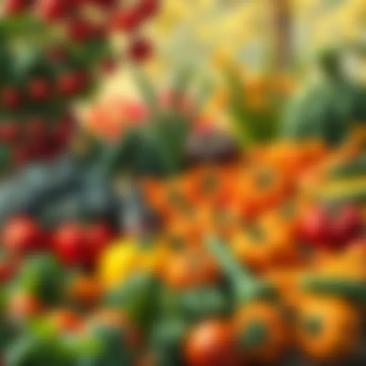 Colorful Autumn Harvest Vibrant autumn garden filled with colorful vegetables