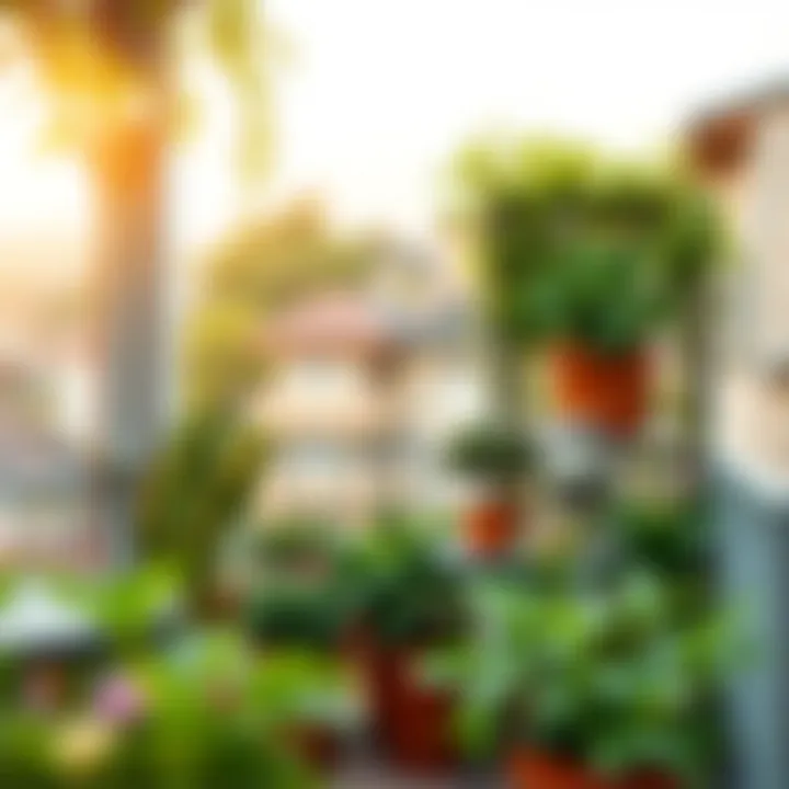 Aesthetic balcony design featuring lush greenery