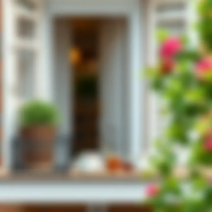 Charming balcony with decorative coffee accessories