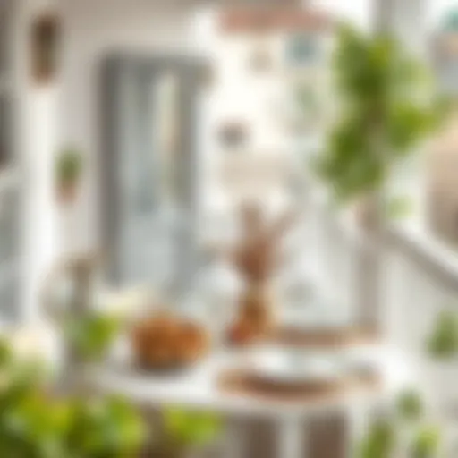 Elegant balcony table setting with natural elements