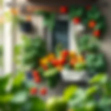 Lush Balcony Vegetable Garden A lush balcony garden filled with various vegetables