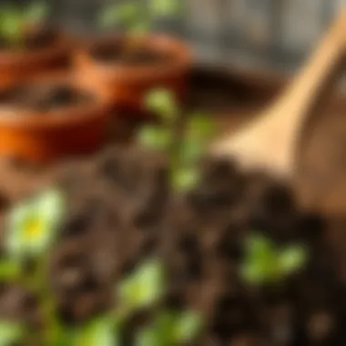 Healthy Soil Mix for Vegetable Planting Healthy soil mixture prepared for planting vegetables