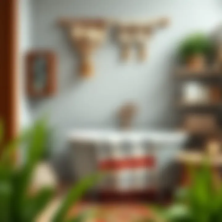 Traditional craftsmanship of a handwoven bathroom lif