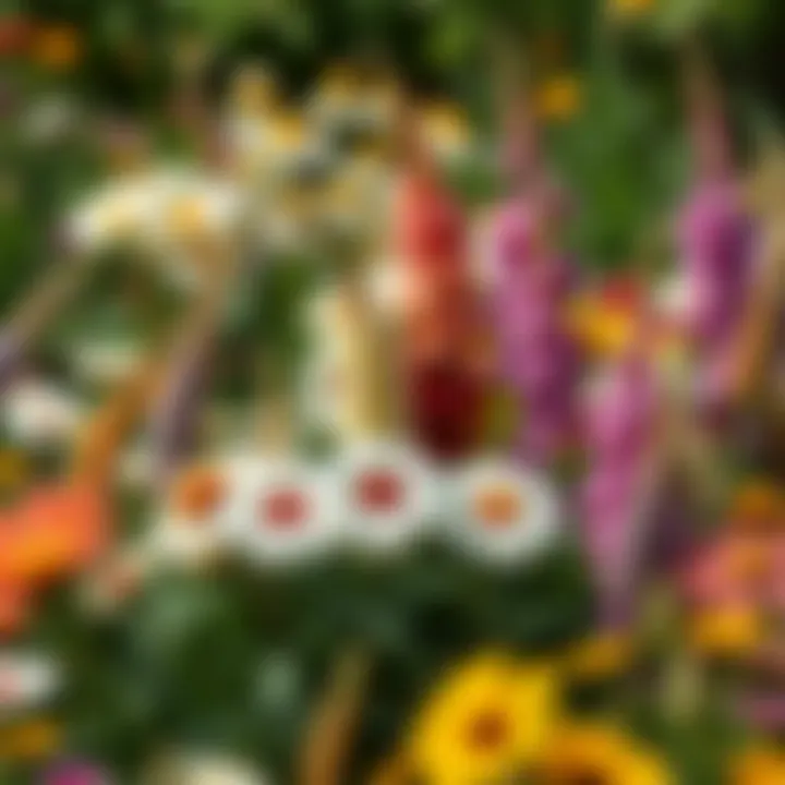 Diverse selection of flowers in a beautifully arranged garden