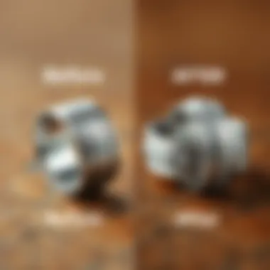 Before and after comparison of silver rings