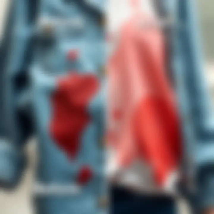 Before and after stain removal on clothing