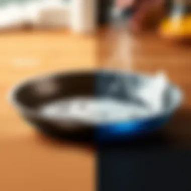 Before and after cleaning Teflon pan