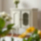 Detailed view of white lacquered furniture before painting