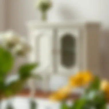 Detailed view of white lacquered furniture before painting