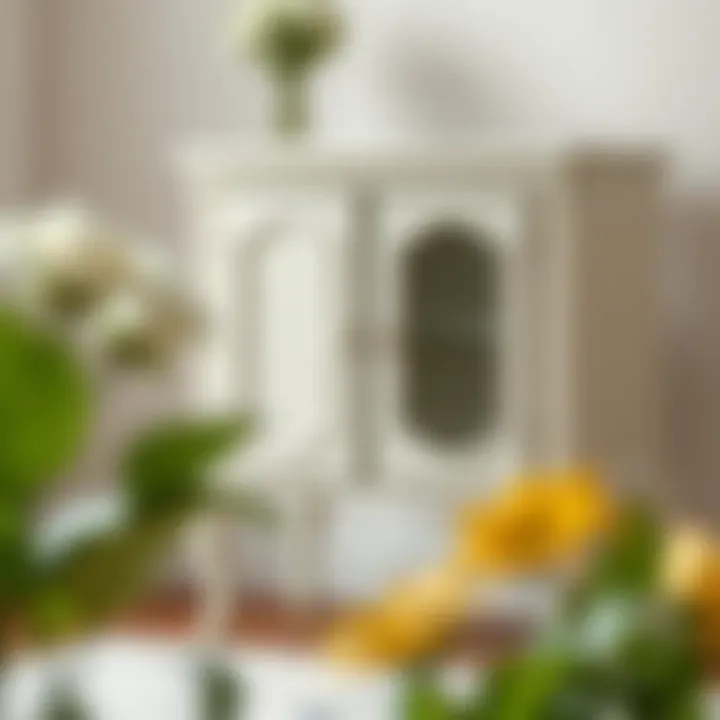 Detailed view of white lacquered furniture before painting