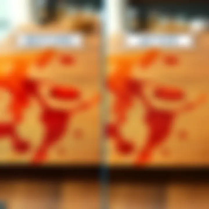 Before and after stain removal