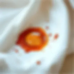 Tea stain on white fabric