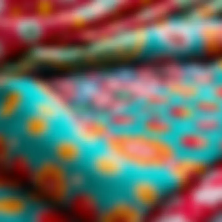 Vibrant Fabrics in Handmade Creations An artistic display of vibrant fabrics used in modern handmade creations.