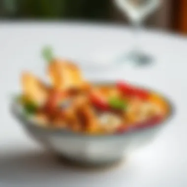 An elegantly arranged bowl dish, highlighting presentation skills and culinary art