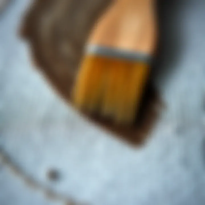 A close-up of a brushstroke on textured canvas