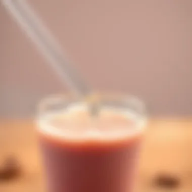 A close-up of bubble wands dipped into the mixture