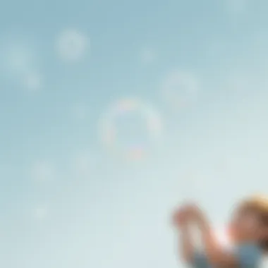 Bubbles floating gracefully in the air against a clear sky