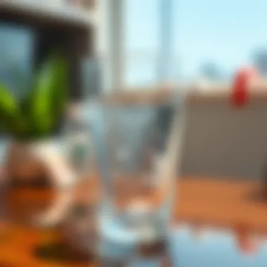 Sparkling clean glass surface reflecting light