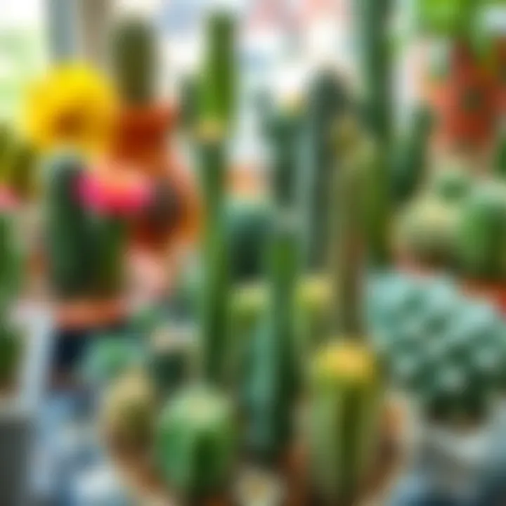 Creative Indoor Cactus Garden An inspiring indoor cactus garden showcasing creativity and design