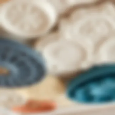 Close-up of various ceiling materials for modern designs