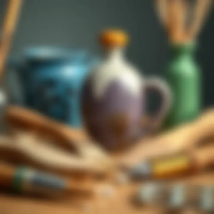 Painting tools and materials for ceramics