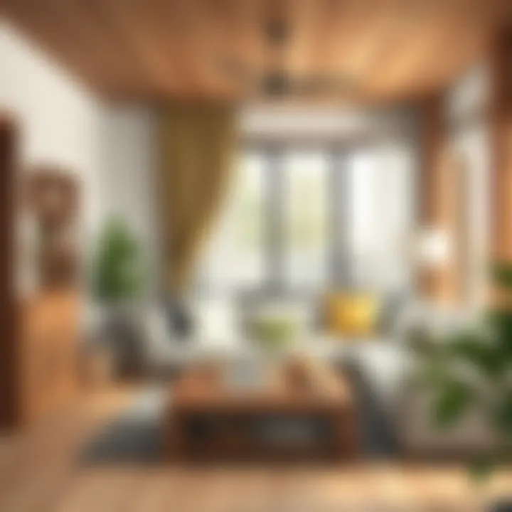 Cozy interior featuring walnut and oak elements