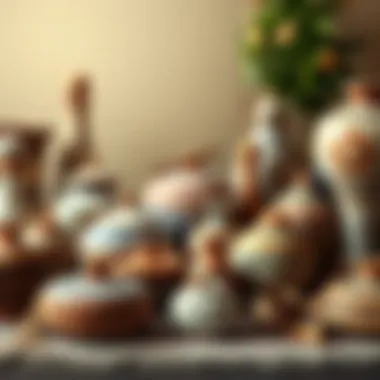 A collection of diverse traditional ceyiz items arranged beautifully