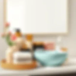 Elegant bathroom essentials arrangement