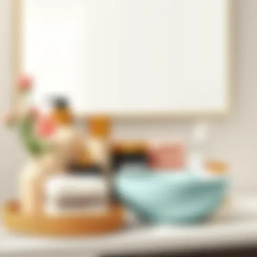 Elegant bathroom essentials arrangement