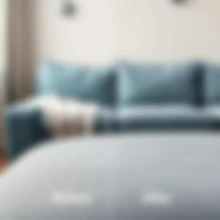 Before and after couch cleaning