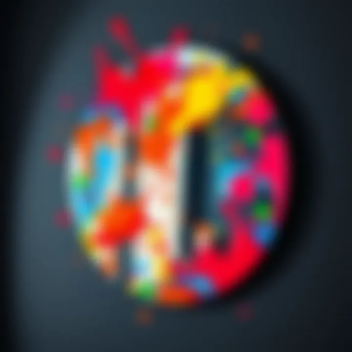 Vivid Abstract Art on Mirror Colorful abstract mirror art with splashes of paint