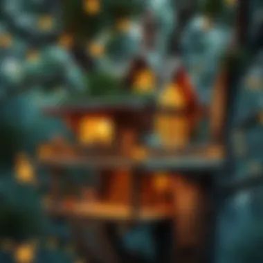 Craftsmanship in Treehouse Design A beautifully crafted treehouse showcasing creative design