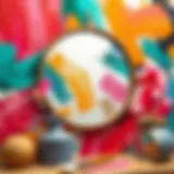 Artistic Brush Strokes on Mirror Vibrant mirror design showcasing artistic brush strokes