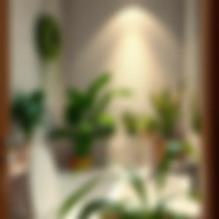 Aesthetic arrangement of plants in a bathroom setting