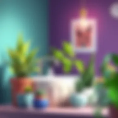 Variety of decorative plants suitable for bathrooms