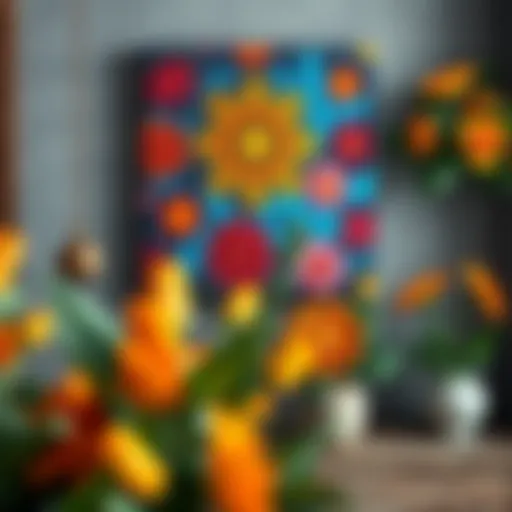 A beautifully crafted decorative canvas with vibrant colors