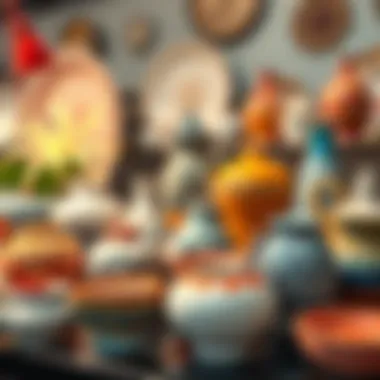 Contemporary Ceramic Art A vibrant display of contemporary ceramic art reflecting modern aesthetics