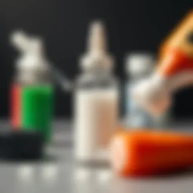 Different types of adhesives on plastic
