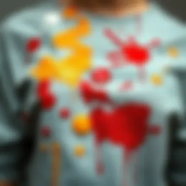 Different types of paint stains on clothing