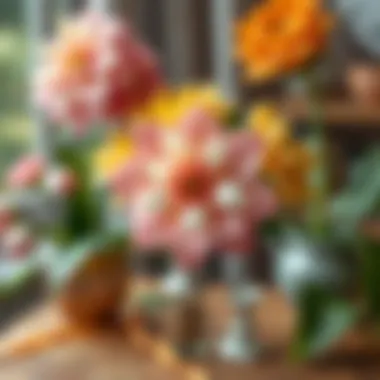 Creative DIY project using multi-petaled flowers