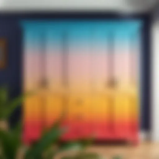 A beautifully painted cabinet showcasing a gradient of colors