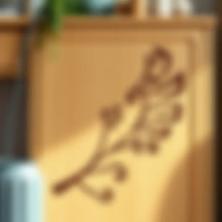 Creative stencils used on a cabinet surface for a unique design